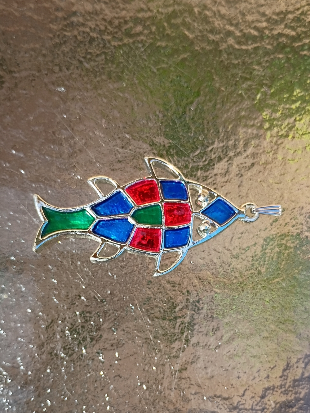 Stained Glass Fish Ornament Pendant - Multicolor